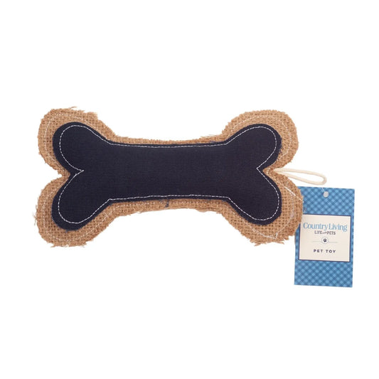 Country Living Jean Leather-Jute Bone Pillow Dog Chew Toy – Durable, Safe and Non-Toxic American Pet Supplies