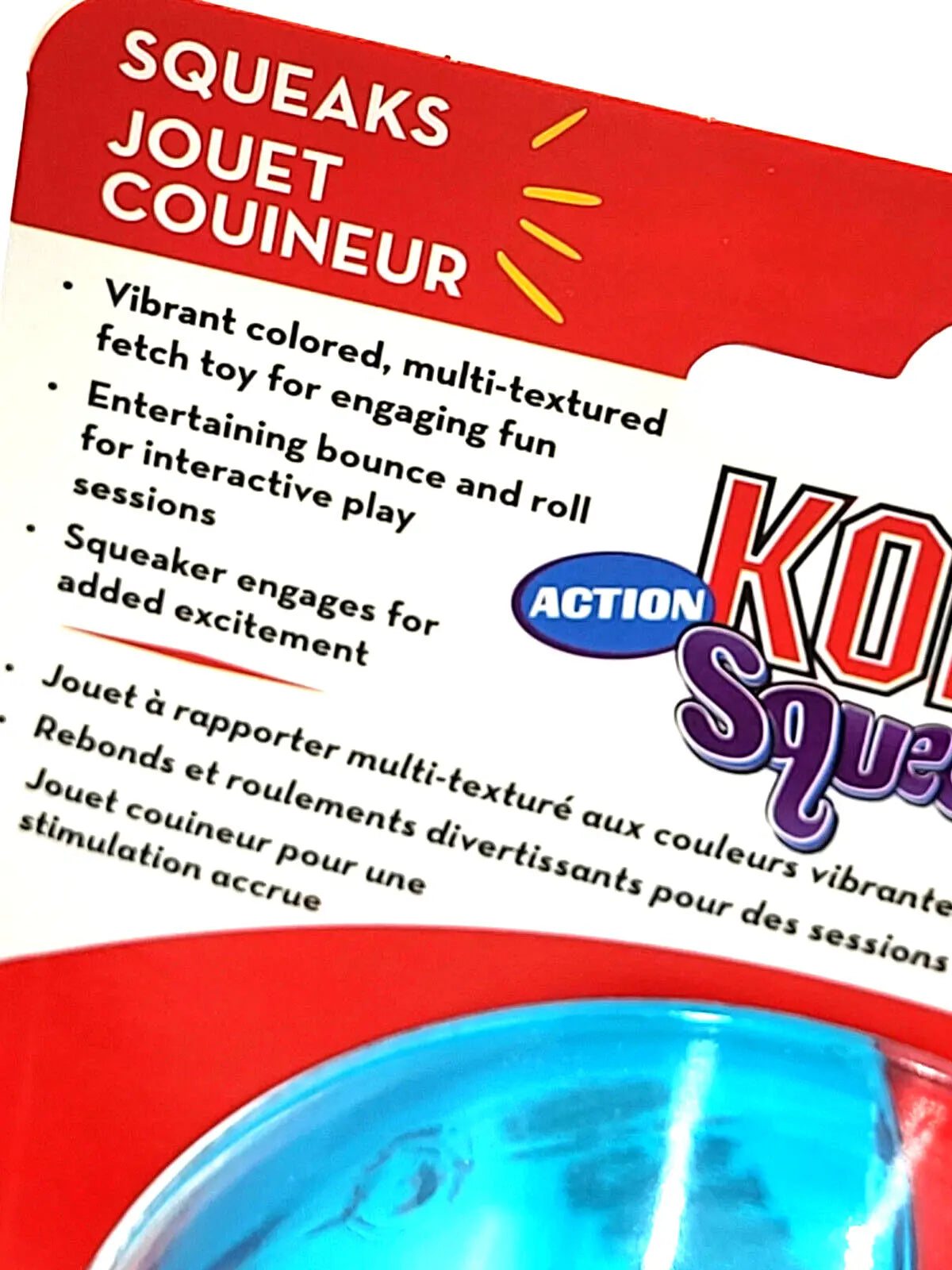 KONG Squeezz Action Ball Red 2 Count Large Squeaky Dog Fetch Toy 3"