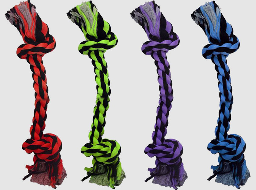 Multipet Nuts for Knots 2Knot Rope Dog Toy Assorted, 1ea/9 in