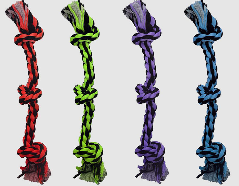 Multipet Nuts for Knots 3Knot Rope Dog Toy Assorted, 1ea/15 in
