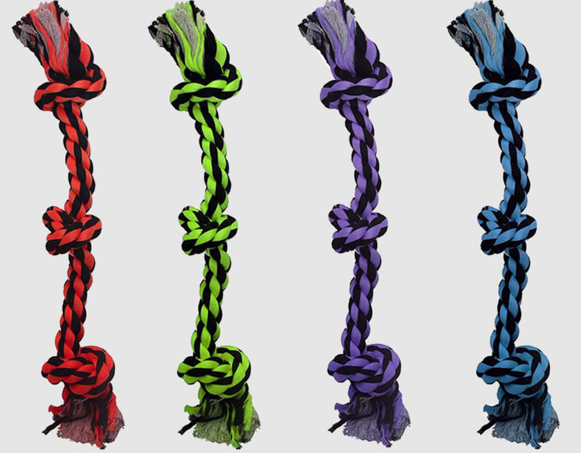 Multipet Nuts for Knots 3Knot Rope Dog Toy Assorted, 1ea/15 in
