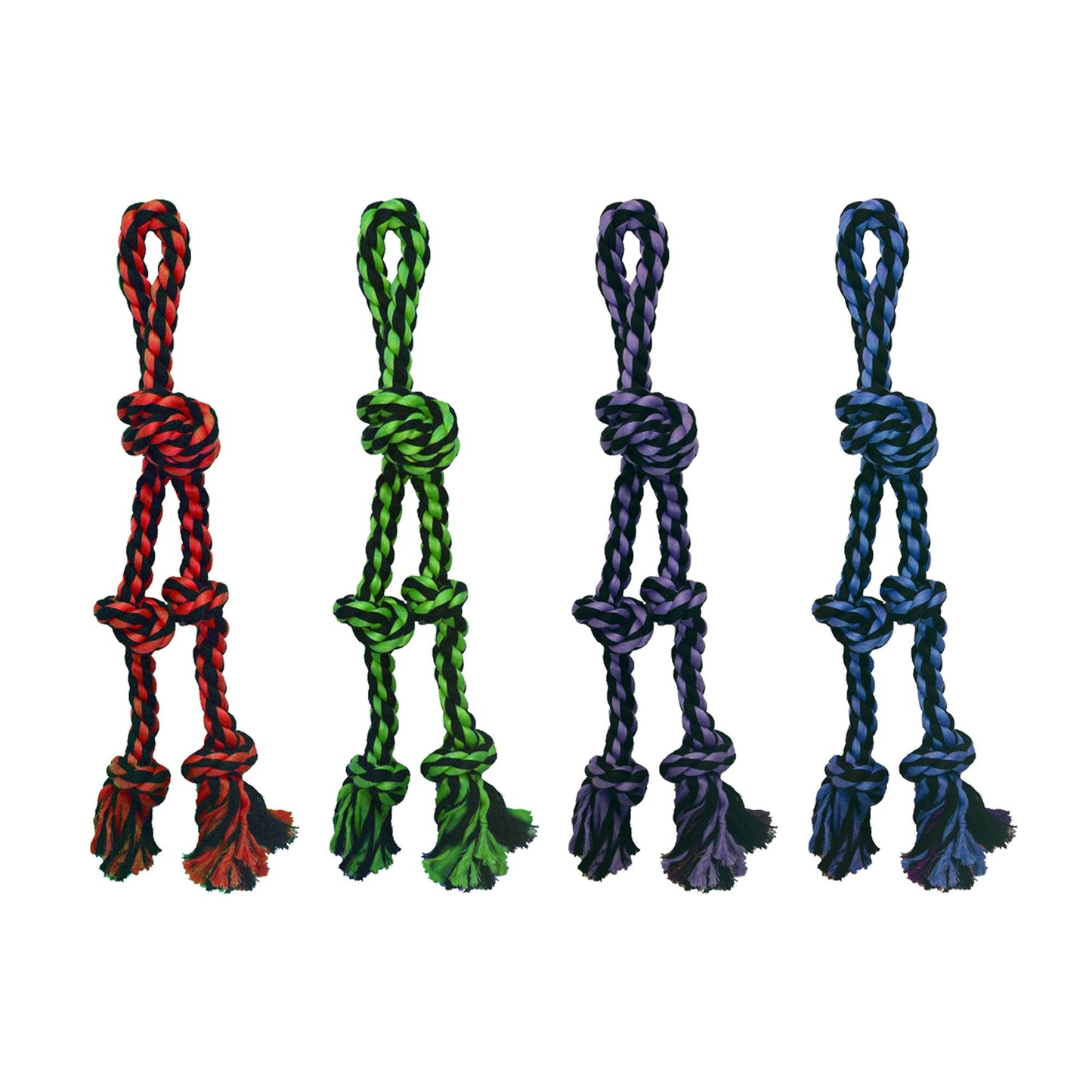 Multipet Nuts for Knots Rope Tug With 2 Danglers Dog Toy Assorted, 1ea/20 in, LG