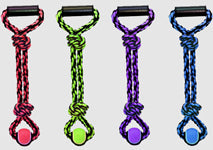 Multipet Nuts for Knots 2Knot Rope Tug Dog Toy With Tennis Ball Assorted, 1ea/20 in