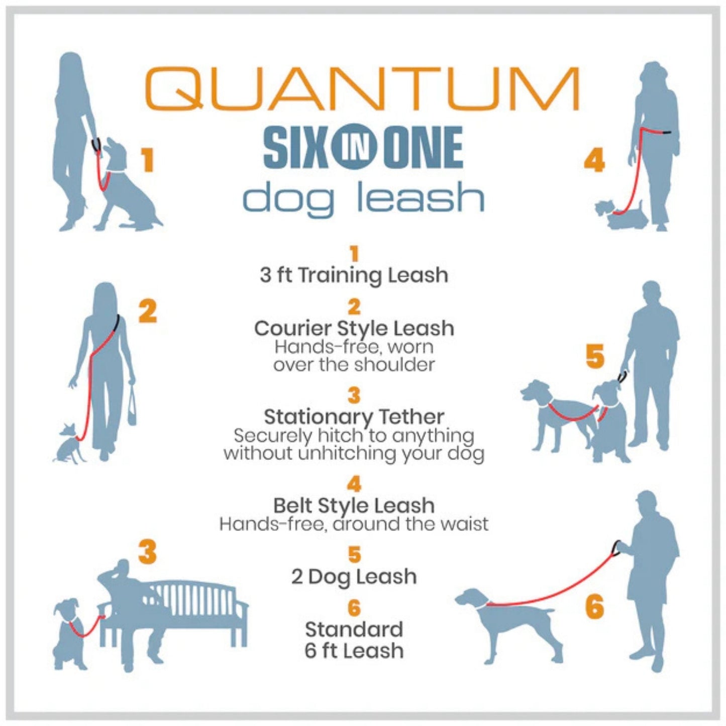 Kurgo Dog Quantum Reflective Leash Red