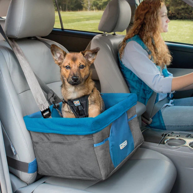 Kurgo Dog Booster Seat Heather Charcoal & Blue