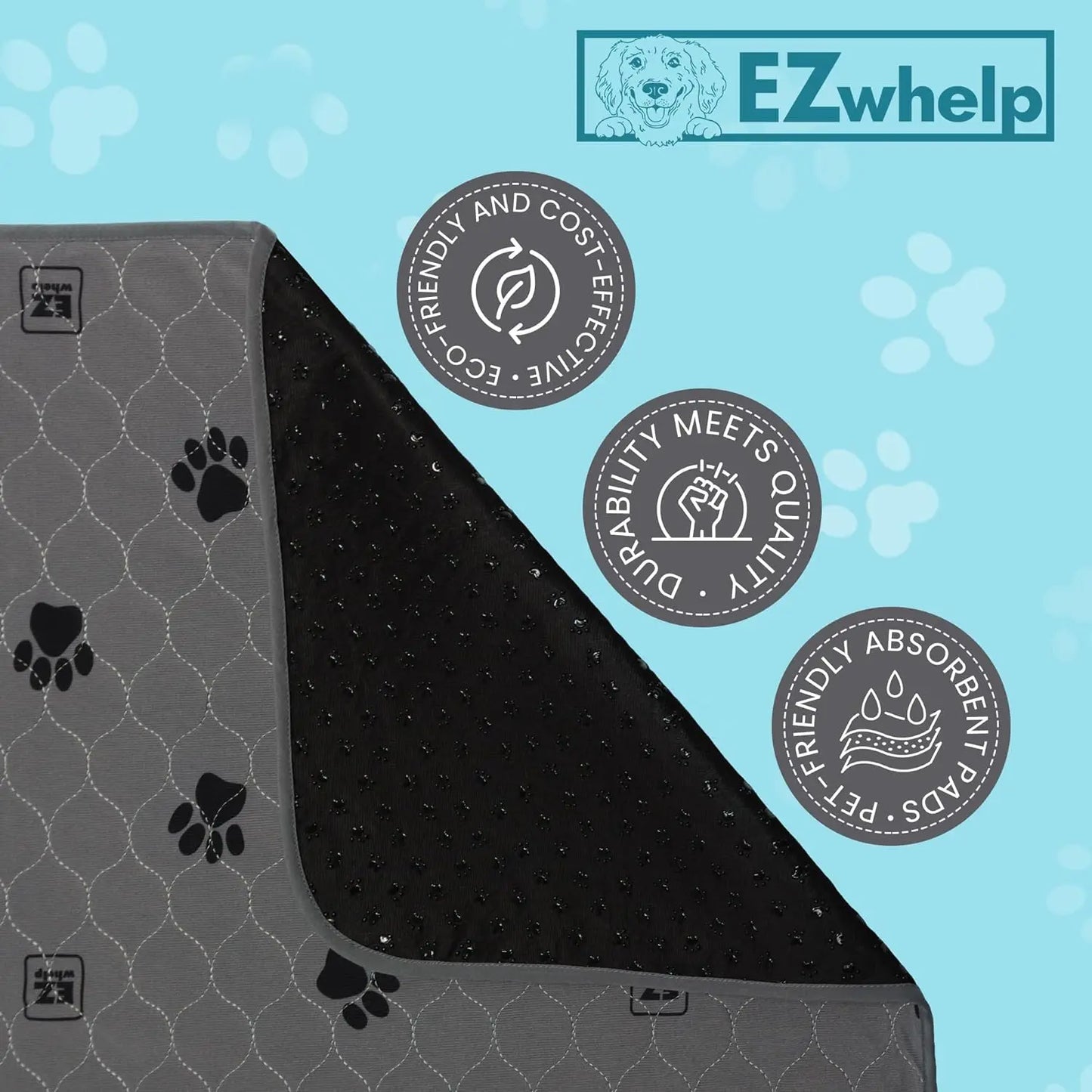 EZwhelp Reusable Quick Dry Pads - Heavy Absorbency EZwhelp