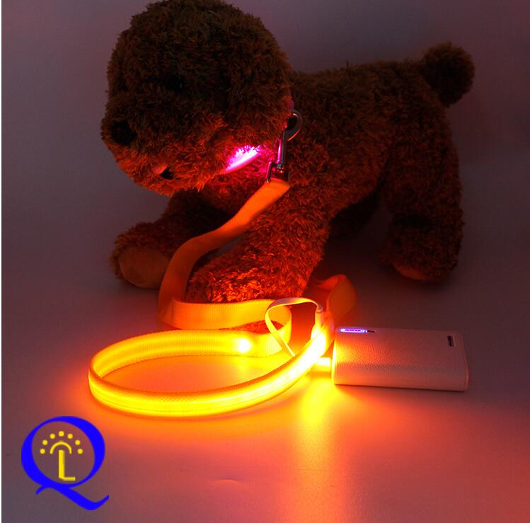 Shining Hand Holding Rope LED Pet Dog Traction Belt Nylon Dual Fiber Shining Dog Dog Traction Rope