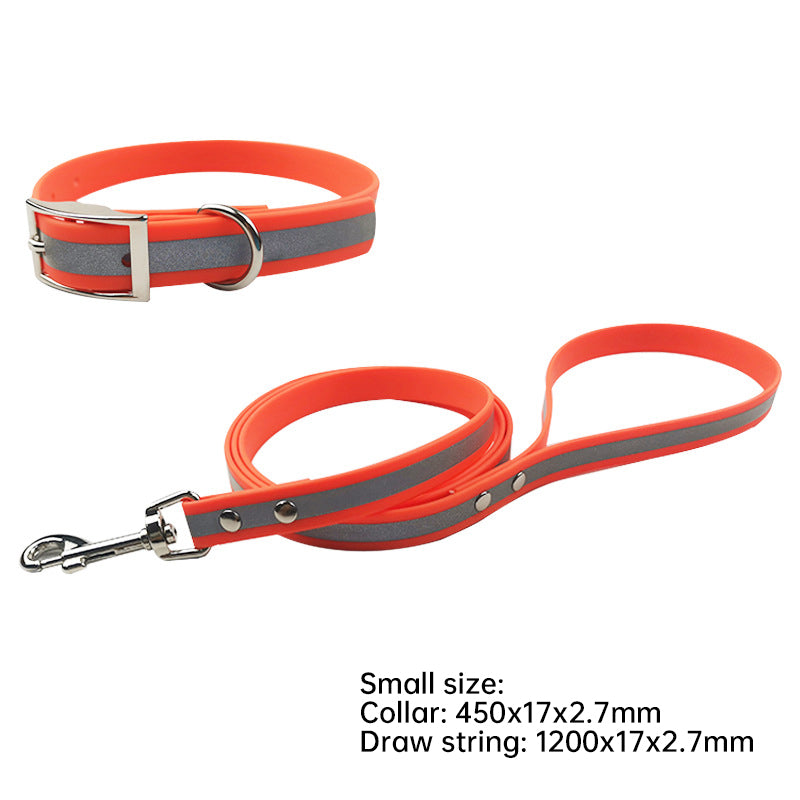 Night Reflective Film Pvc Dog Traction Strap Dog Walking Rope Pet Set Collar Strap Dog Walking Chain