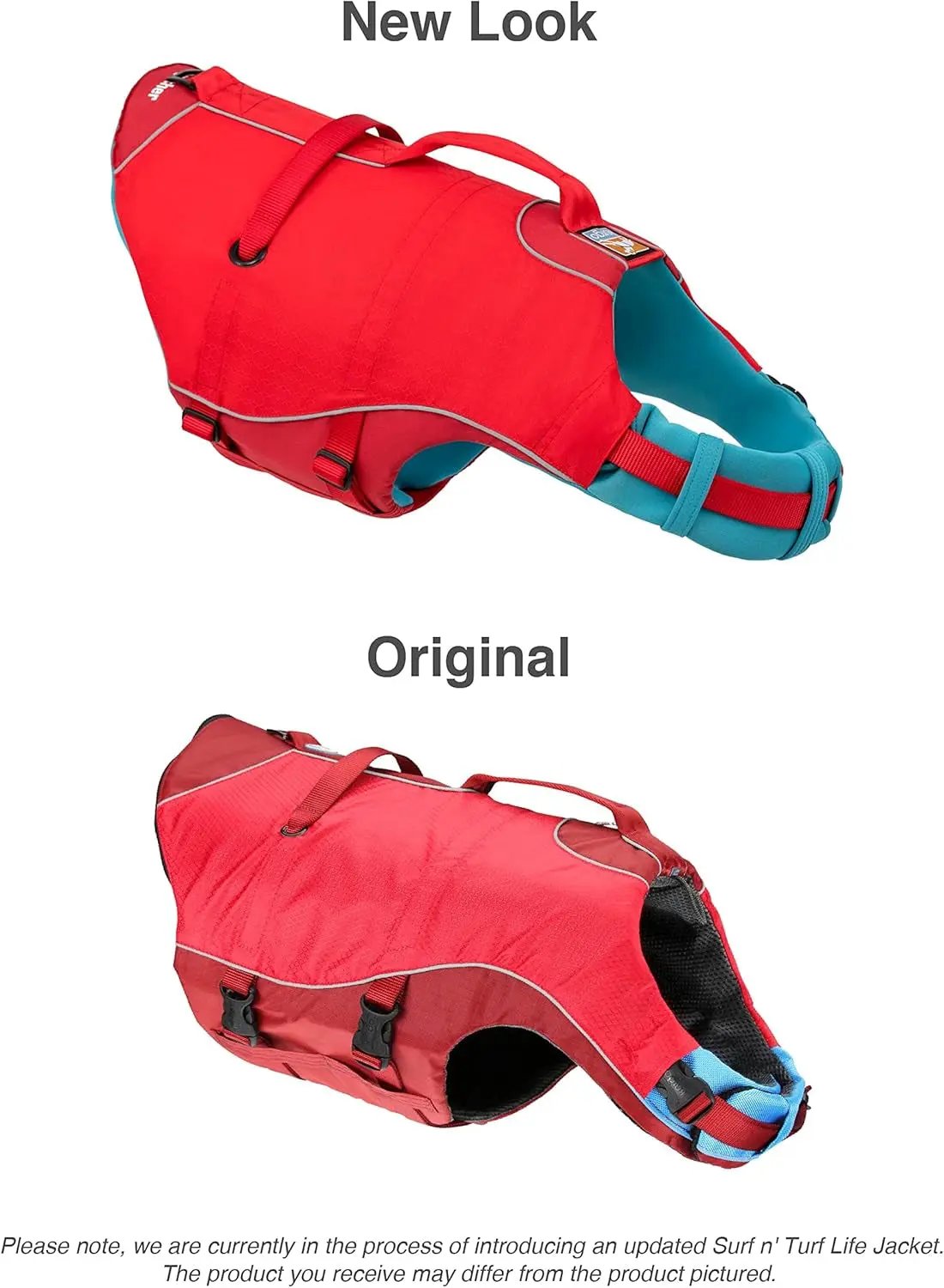 Surf N’ Turf Dog Life Jacket - Flotation Life Vest for Swimming and Boating - Dog Lifejacket with Rescue Handle and Reflective Accents - Machine Washable - Red/Blue, Medium