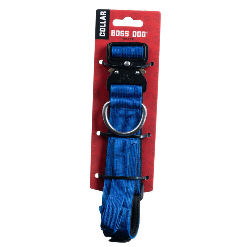 Boss Dog Tactical Adjustable Dog Collar Blue, 1ea/MD, 1518 in