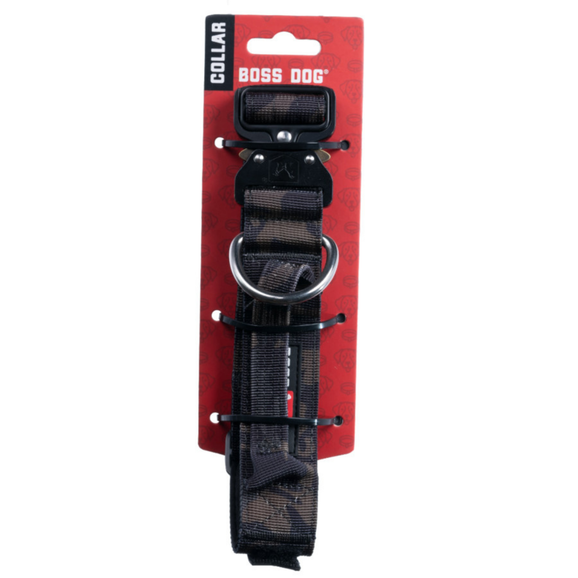 Boss Dog Tactical Adjustable Dog Collar Black Camo, 1ea/MD, 1518 in
