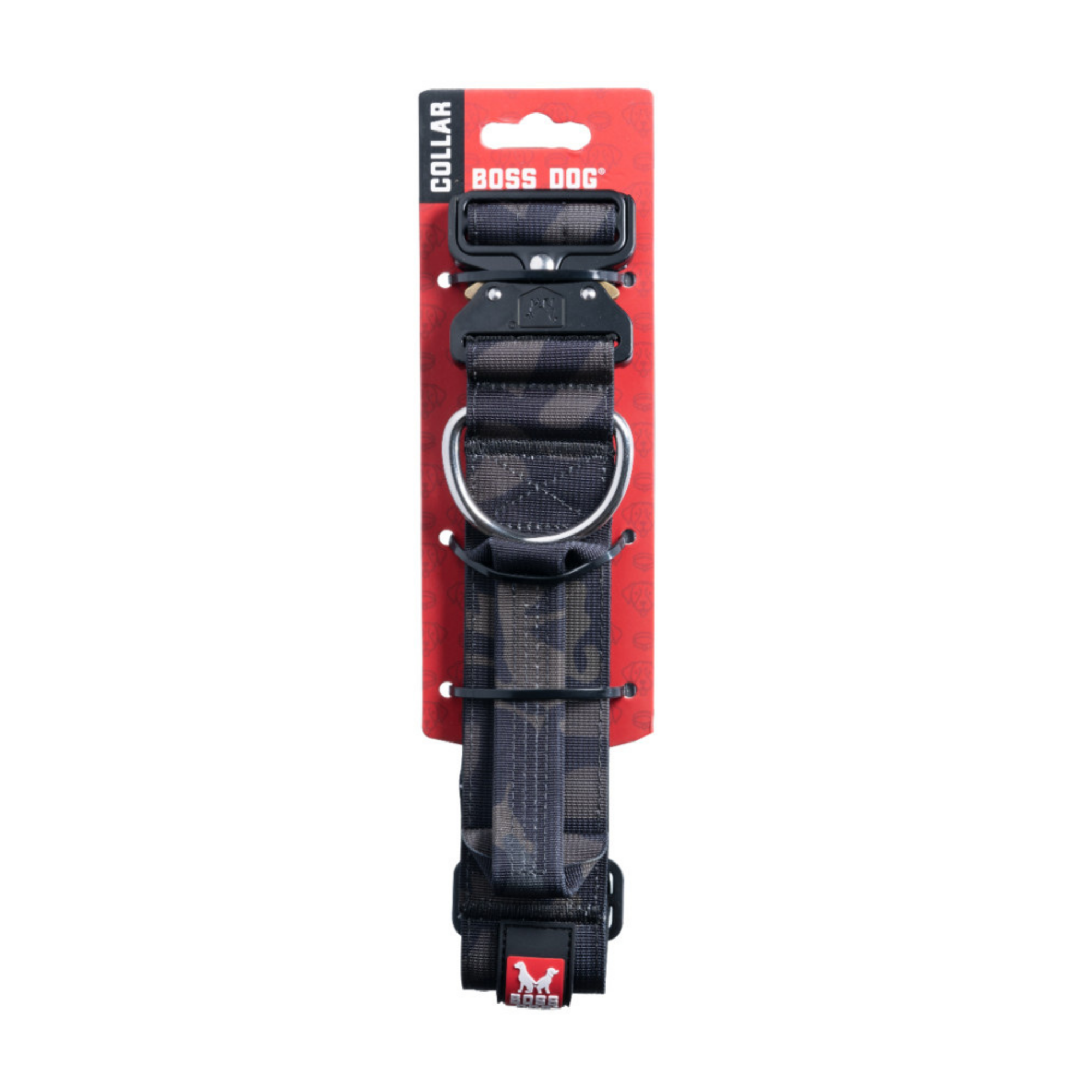 Boss Dog Tactical Adjustable Dog Collar Black Camo, 1ea/XL, 2028 in