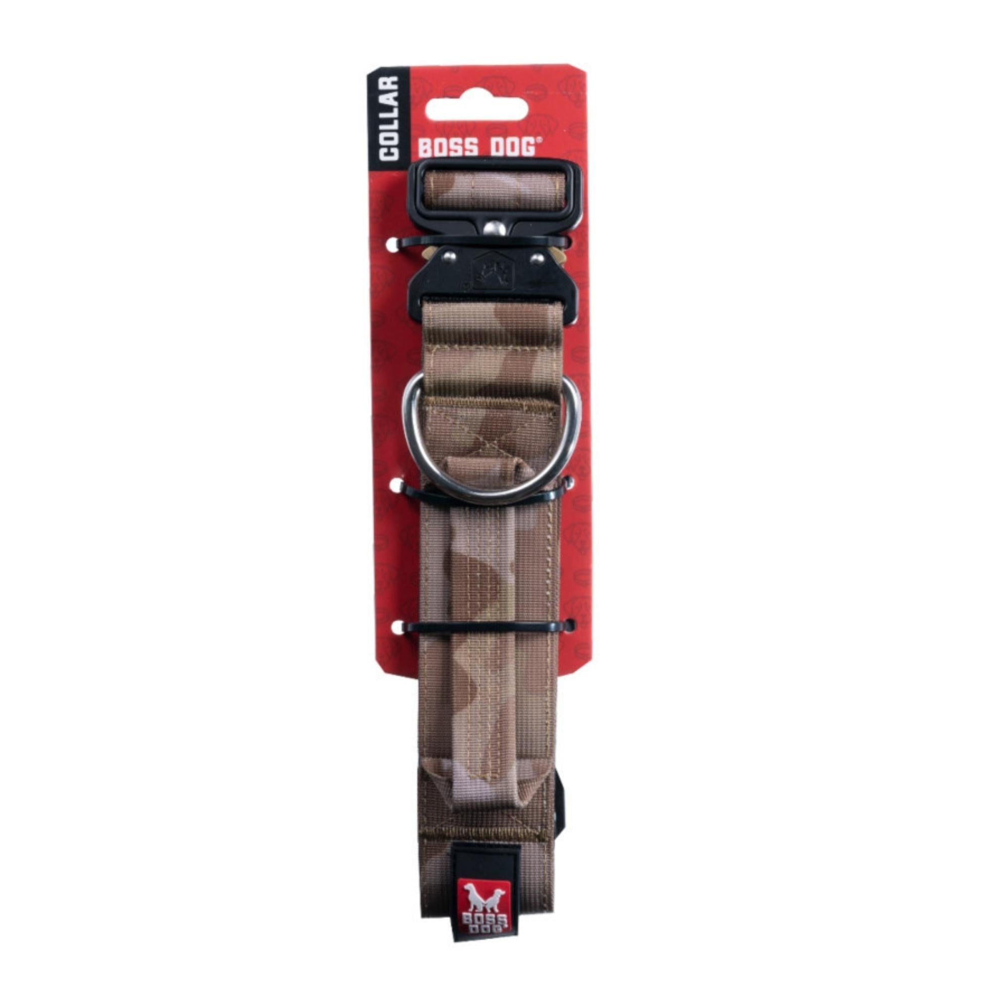 Boss Dog Tactical Adjustable Dog Collar Tan Camo, 1ea/LG, 1722 in