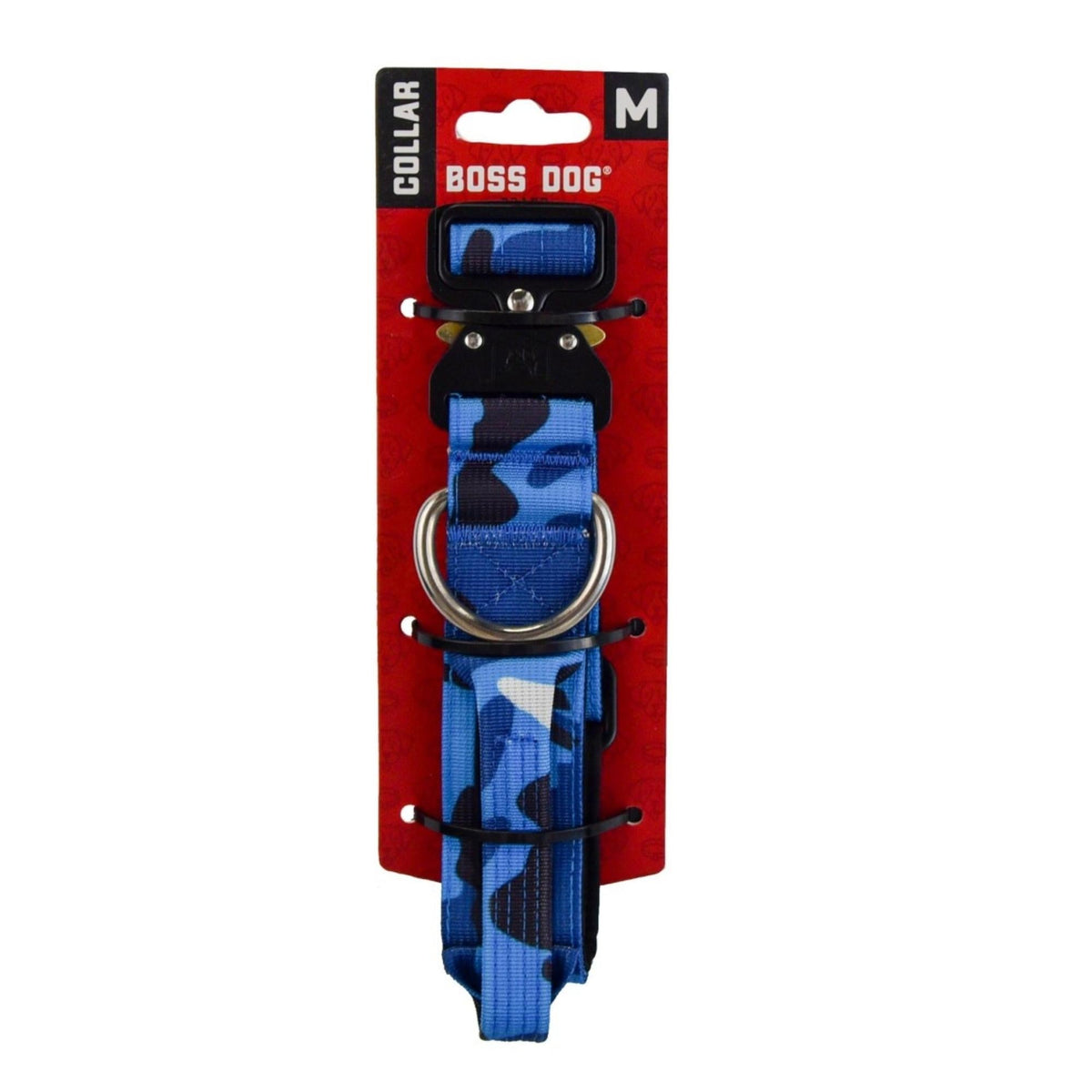 Boss Dog Tactical Adjustable Dog Collar Blue Camo, 1ea/MD, 1518 in