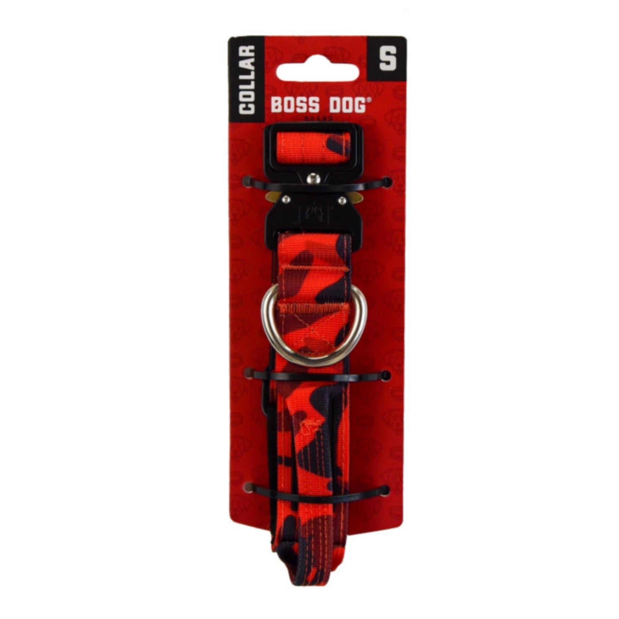 Boss Dog Tactical Adjustable Dog Collar Red Camo, 1ea/SM, 1316 in