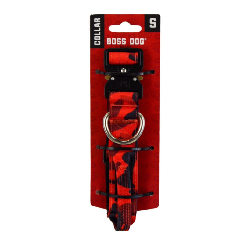 Boss Dog Tactical Adjustable Dog Collar Red Camo, 1ea/SM, 1316 in
