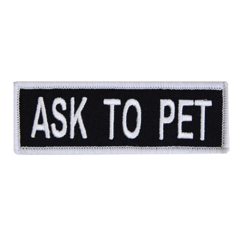 Boss Dog Tactical Harness Patch Ask to Pet, 1ea/SM