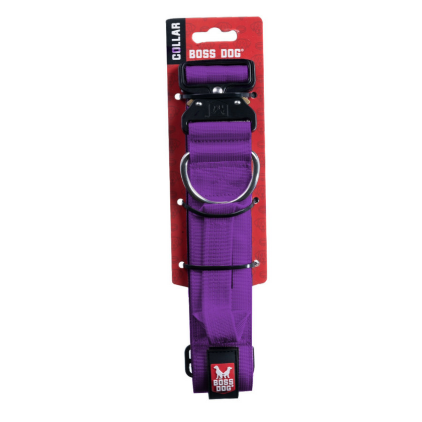 Boss Dog Tactical Adjustable Dog Collar Purple, 1ea/LG, 1722 in