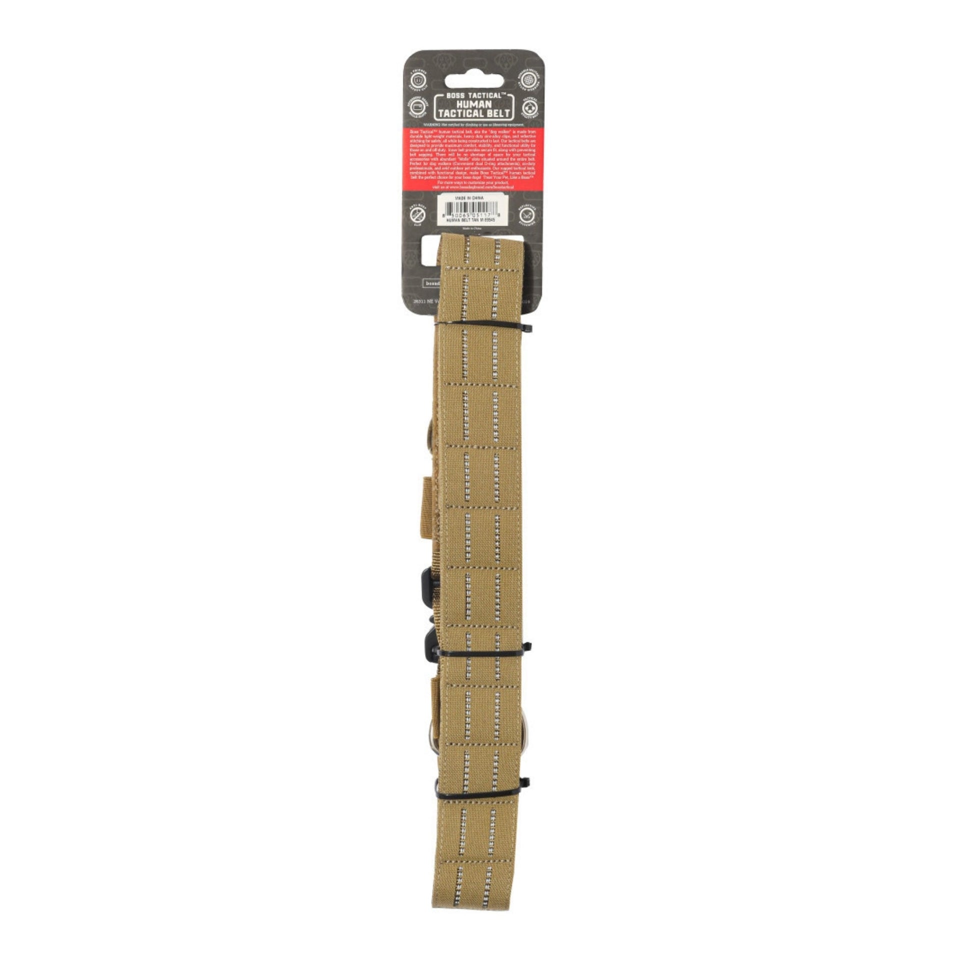 Boss Dog Human Boss Tactical Utility Dog Walker Belt Tan, 1ea/MD 3236In Waist