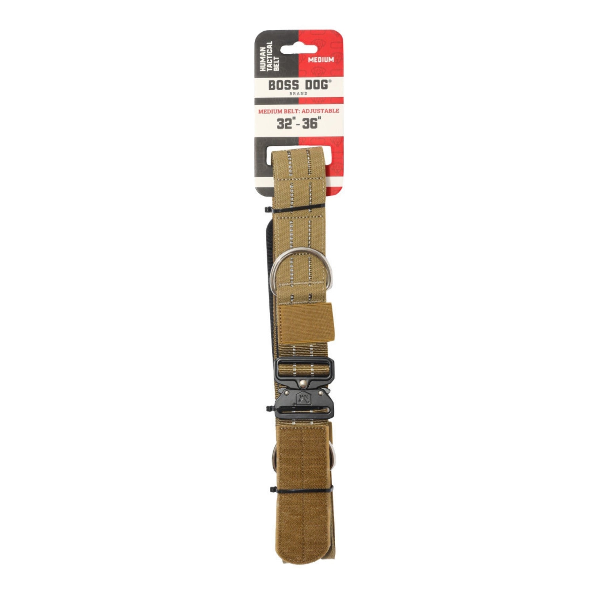 Boss Dog Human Boss Tactical Utility Dog Walker Belt Tan, 1ea/MD 3236In Waist