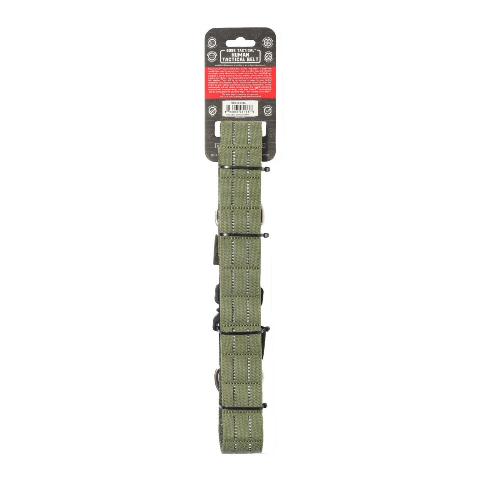 Boss Dog Human Boss Tactical Utility Dog Walker Belt Green, 1ea/MD 3236In Waist