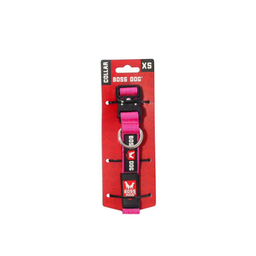 Boss Dog Tactical Adjustable Dog Collar Hot Pink, 1ea/XS, 1114 in