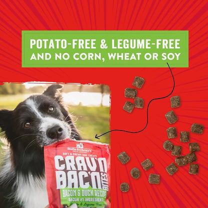 Training Dog Treats - Crav'N Bac'N Soft Bacon & Duck Bites - Premium USA Made - Low Calorie Rewards - 8.25Oz