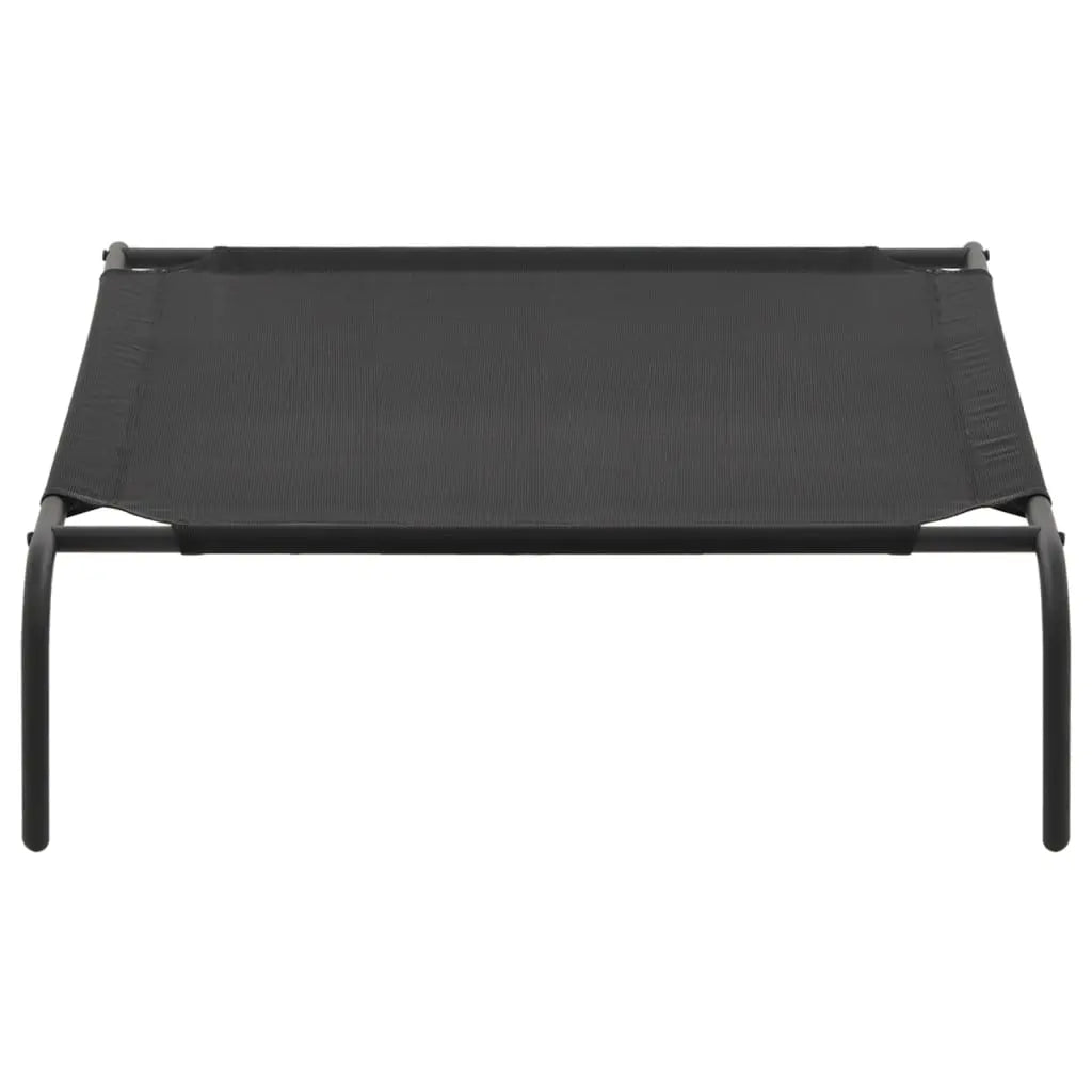 vidaXL Elevated Dog Bed Raised Dog Cot Puppy Sleeping Bed Black Textilene VidaXL