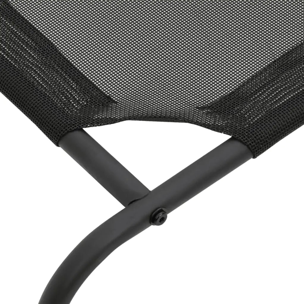 vidaXL Elevated Dog Bed Raised Dog Cot Puppy Sleeping Bed Black Textilene VidaXL