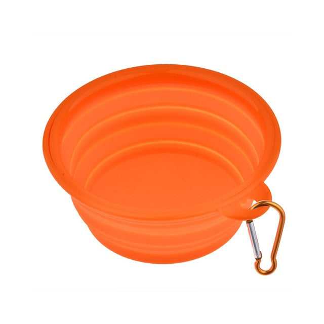 1Pcs Portable Travel Bowl Dog Feeder Water Food Container Silicone Small Mudium Dog Pet Accessories Folding Dog Bowl Outfit