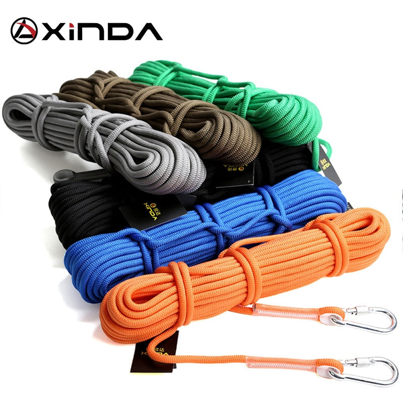 XINDA 10M Professional Rock Climbing Cord Outdoor Hiking Accessories Rope 9.5mm Diameter 2600lbs High Strength Cord Safety Rope