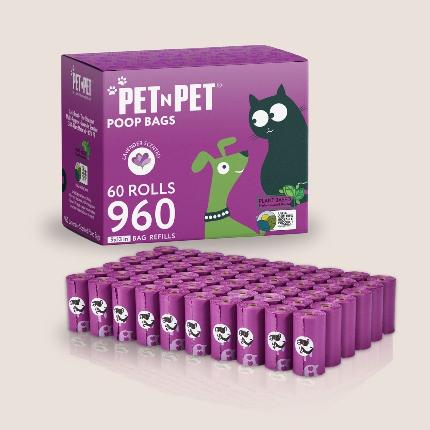 Premium Lavender-Scented Poop Bags Pet N Pet ®