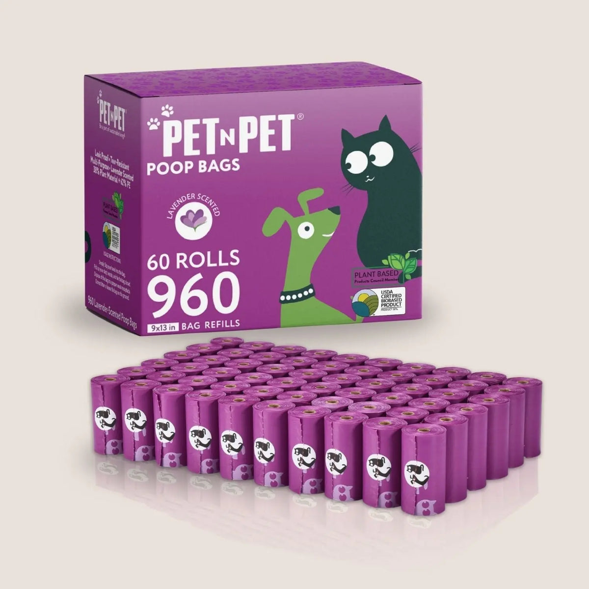 Premium Lavender-Scented Poop Bags