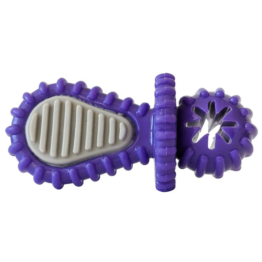 Purple Rubber Dental Pacifier Dog Toy – Ridges, Treat Hole & Durable Design American Pet Supplies