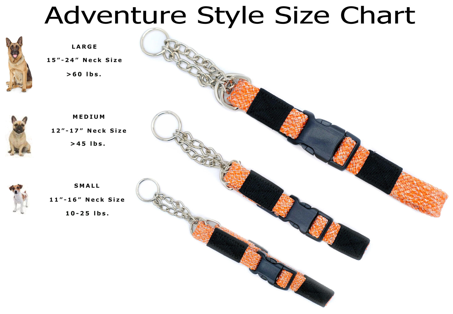 Adventure Style Flat Weave Climbing Rope Martingale Dog Collar Euro-Dog Collars and Leads