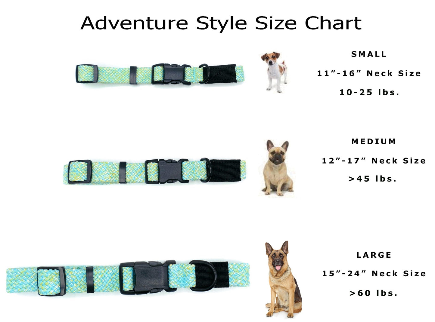 Adventure Style Flat Weave Mountain Wave Climbing Rope Dog Collar Euro-Dog Collars and Leads