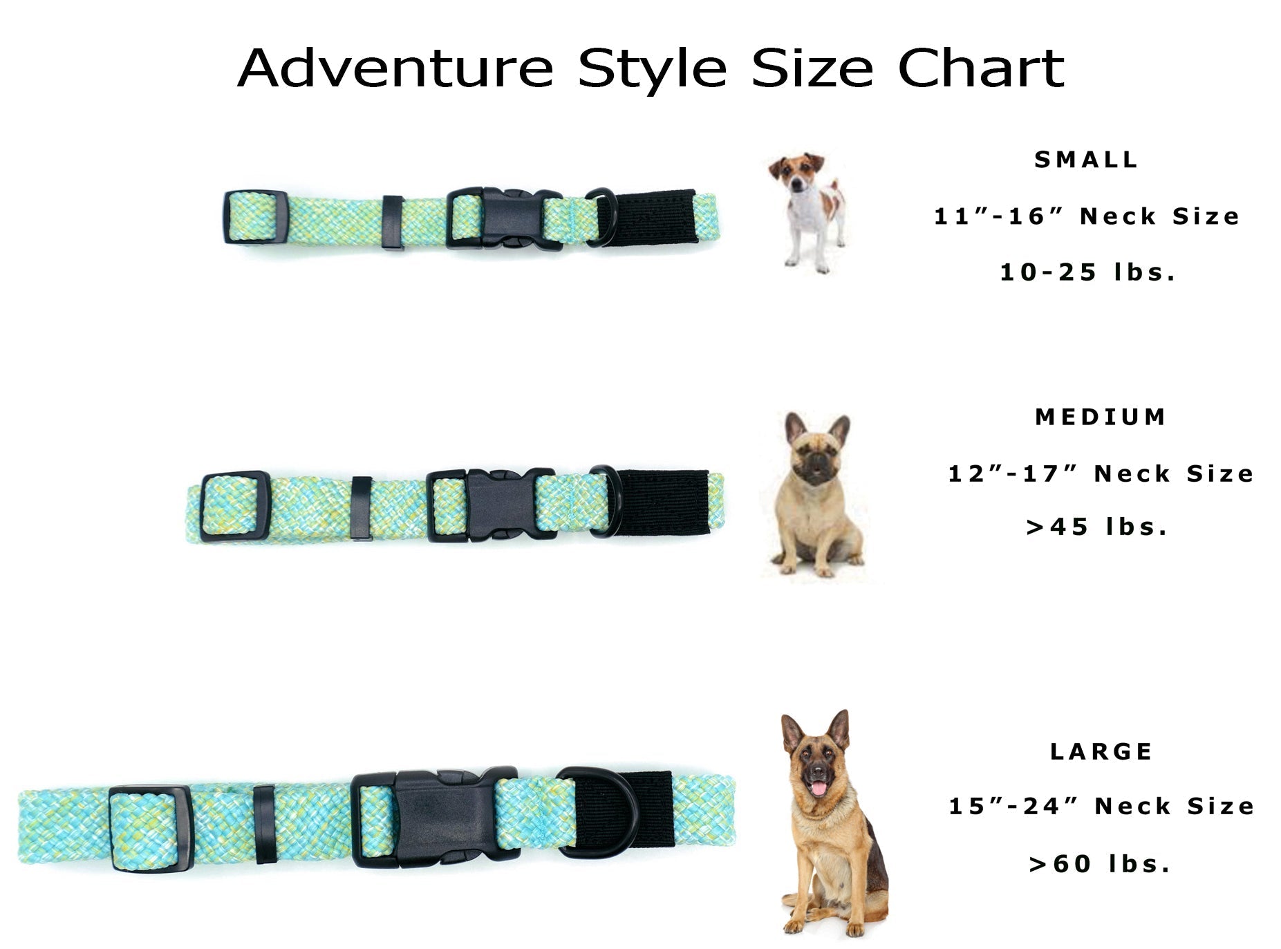 Adventure Style Flat Weave Mountain Wave Climbing Rope Dog Collar Euro-Dog Collars and Leads