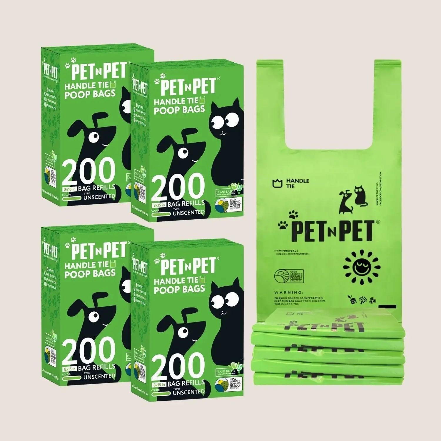 Handle Tie Dog Poop Bags