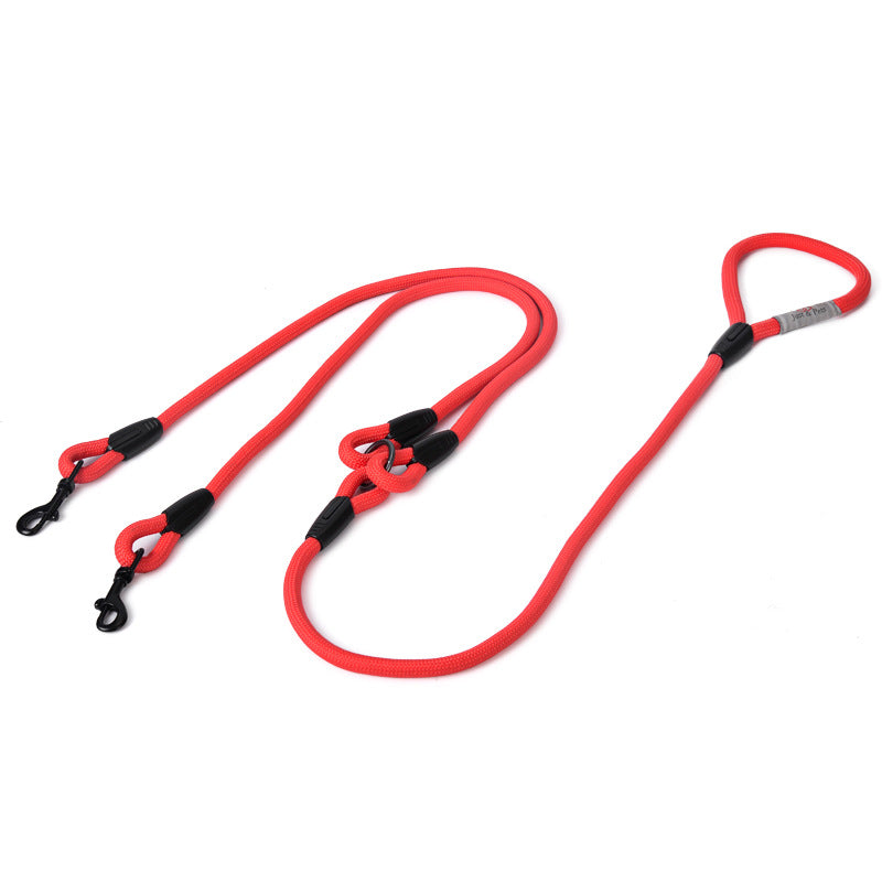 Double-Headed Dog Leash Pulls Two Dogs Pet Dog With Comfortable Hands-Free One Drag Two Dog Leash