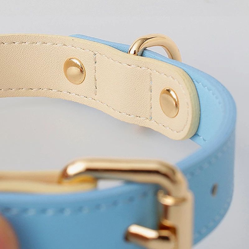 Genuine Leather Pet Dog Cat Collar Leash Dog Rope Dog Chain Dog Belt Pet Supplies