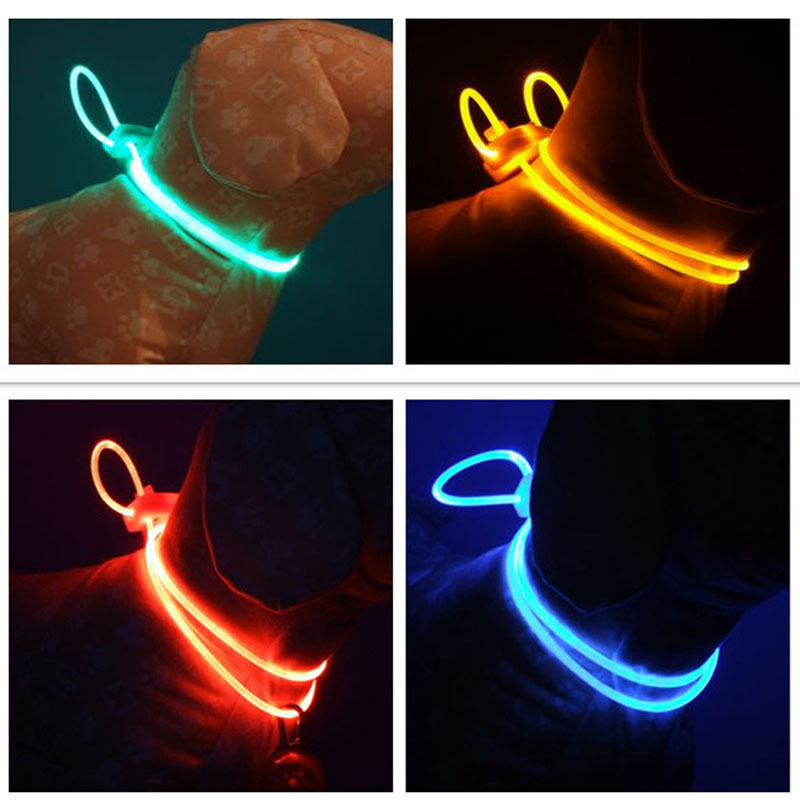 Dog Luminous Collar Led Luminous Collar Teddy Medium-Sized Large and Small Dog Anti-Loss Walking Light