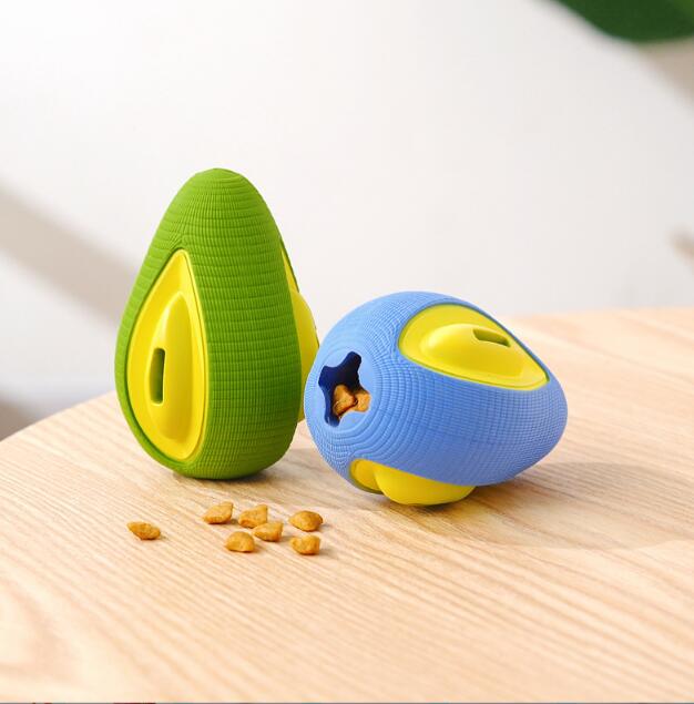 Dog Toys Molar Teeth Bite Resistant Cleaning Teeth Dog Leaking Balls Avocado Rubber Pet Dog Toys