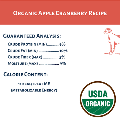 Dog Mamma's Organic Apple Cranberry Recipe - USDA Organic Certified Dog Treats Dog Mamma's Organic Dog Treats