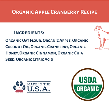 Dog Mamma's Organic Apple Cranberry Recipe - USDA Organic Certified Dog Treats Dog Mamma's Organic Dog Treats