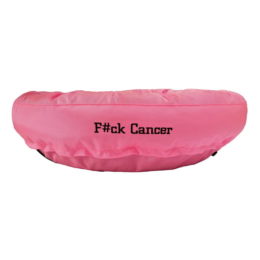 Dog Bed Round Bolster Armor™ 'F#ck Cancer' American Dog