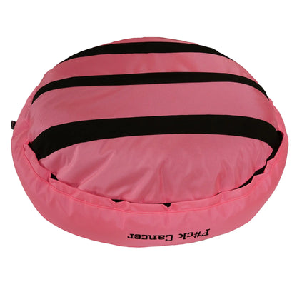 Dog Bed Round Bolster Armor™ 'F#ck Cancer' American Dog