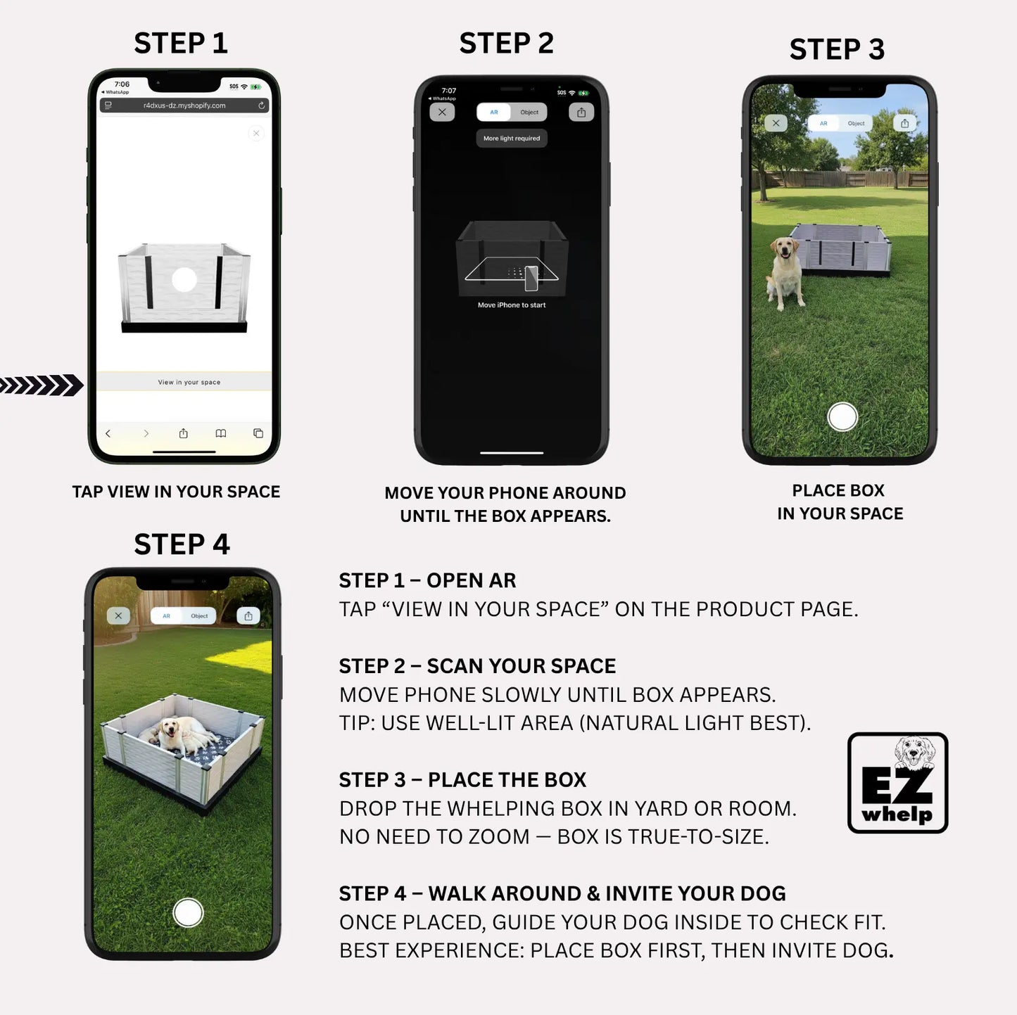 EZclassic Whelping Box w/Rails EZwhelp