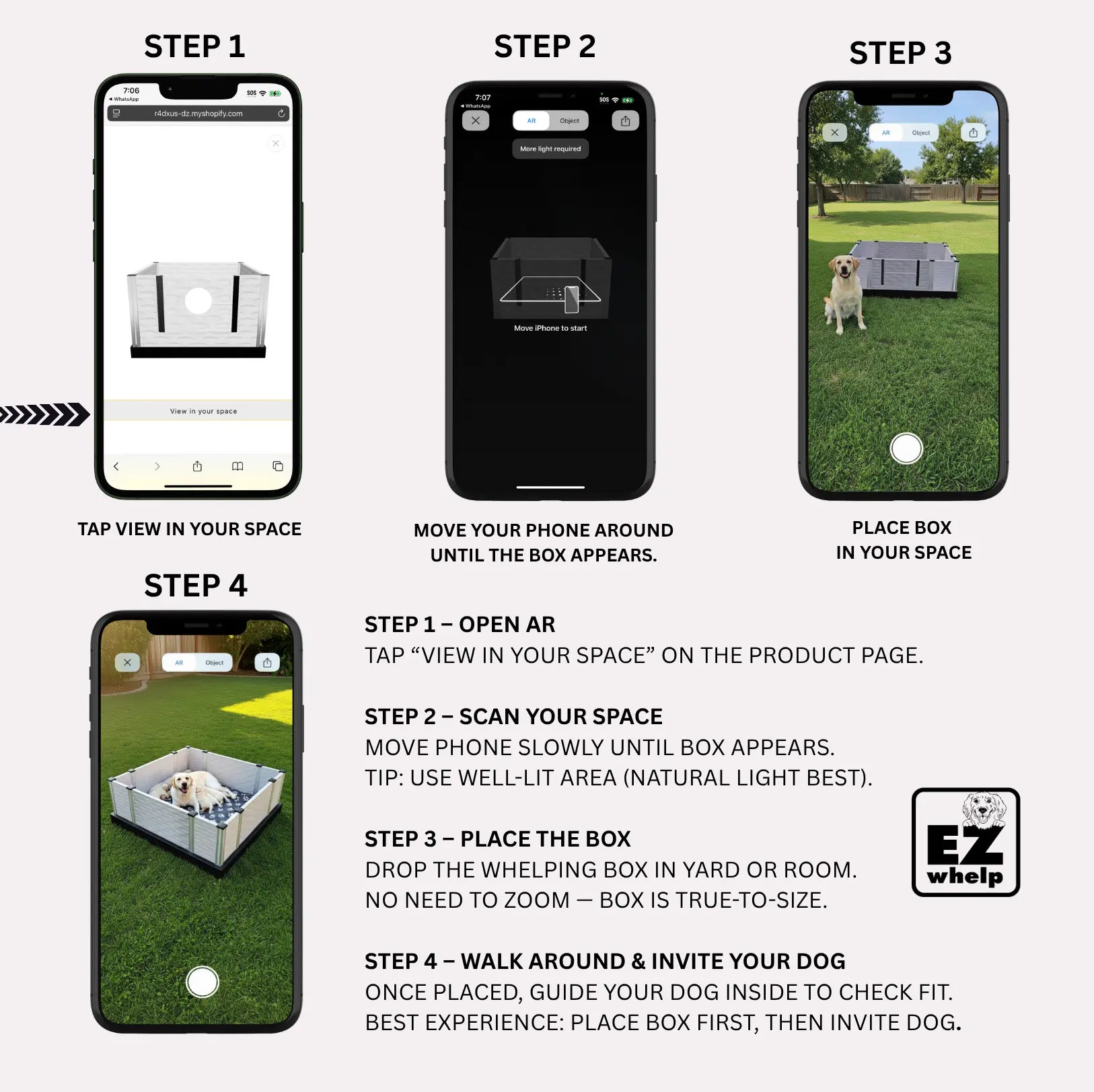 EZclassic Whelping Box w/Rails EZwhelp
