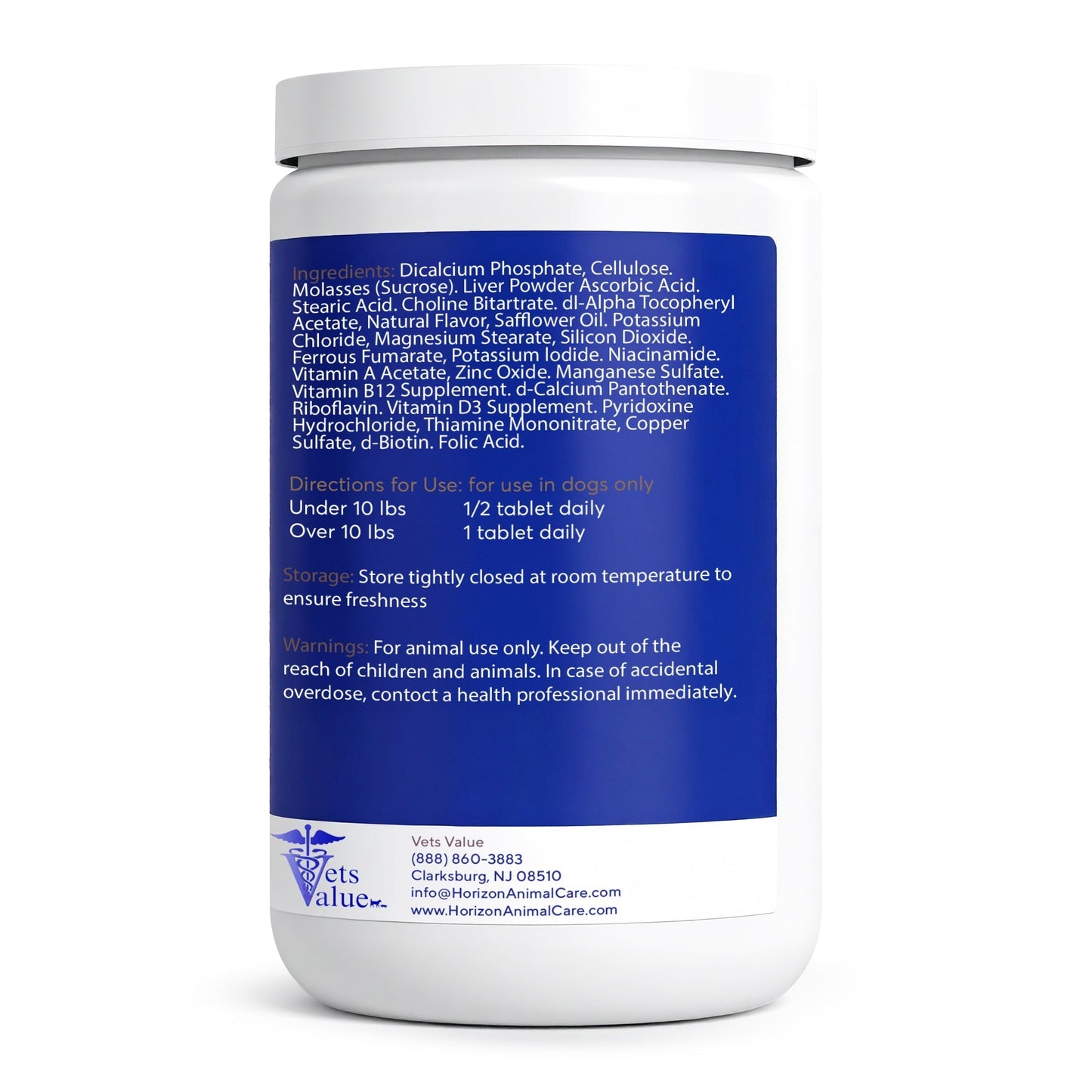 Vets Value All-in-One Dog Vitamins – 365 Chewable Tablets – Advanced Multivitamin & Mineral Supplement for Dogs – Supports Joints, Immunity, Skin & Coat – Daily Wellness for All Breeds Horizon Animal Care