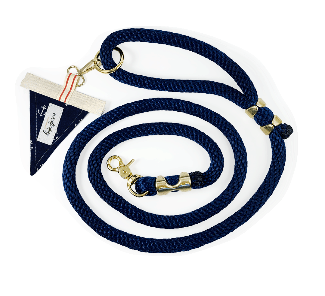 Anchors Away Nautical Premium Rope Dog Leash Nauti-dog Handmade